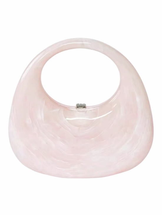 a new day Handbags - Crescent Marble Minaudiere Acrylic Clutch Light Pink Hard Case 👛 A New Day 🎀